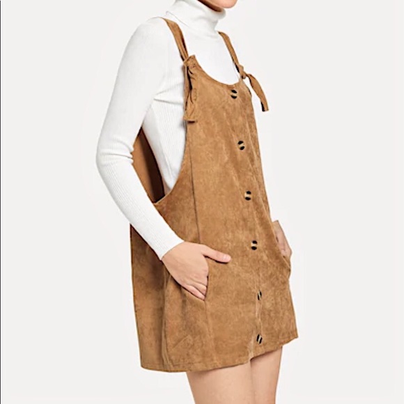 Free People Dresses & Skirts - LAST ONE!!✨ Button & Knot Corduroy Overall Dress